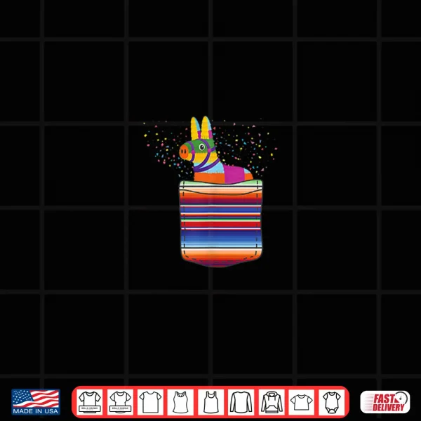 Design Pocket Pinata Blanket Serape Fiesta Party Mexican Shirt