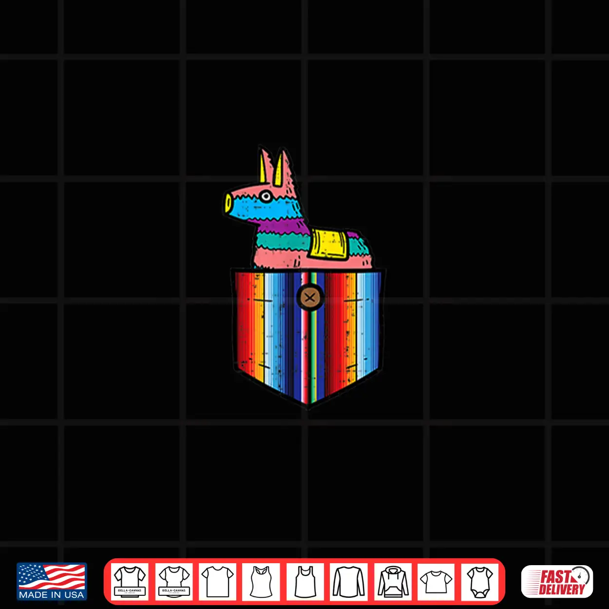 Pocket Pinata Serape Cinco De Mayo Mexican Fiesta Party Kids Shirt Pocket Pinata Serape Cinco De Mayo Mexican Fiesta Party Kids Shirt