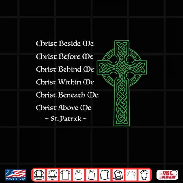 Design Prayer St Patricks Day Catholic Christian Celtic Cross Faith Shirt