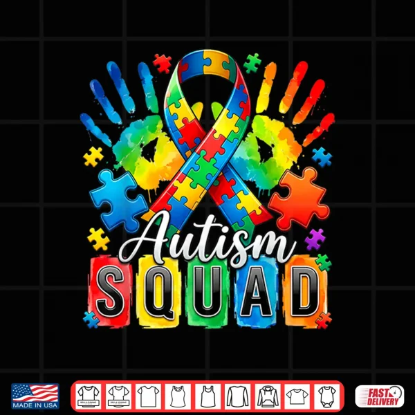 Professional Minimalist Autism Awareness Support Squad Graphic Shirt 4 Design Professional Minimalist Autism Awareness Support Squad Graphic Shirt