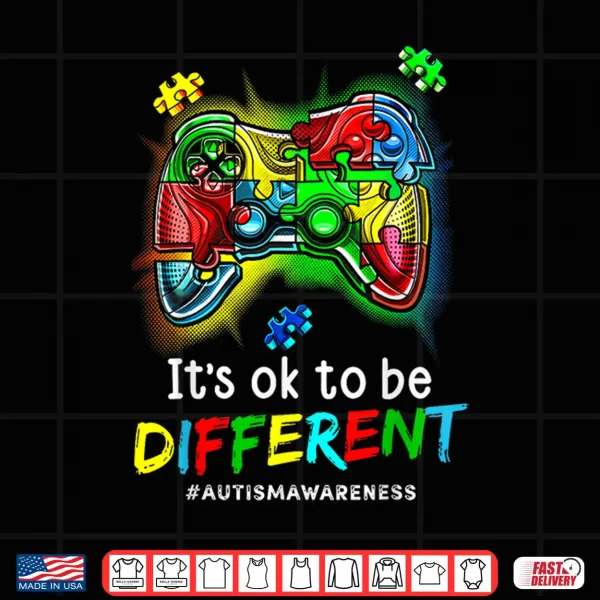 Design Professional Video Game Month Autism Awareness Modern Graphic Shirt