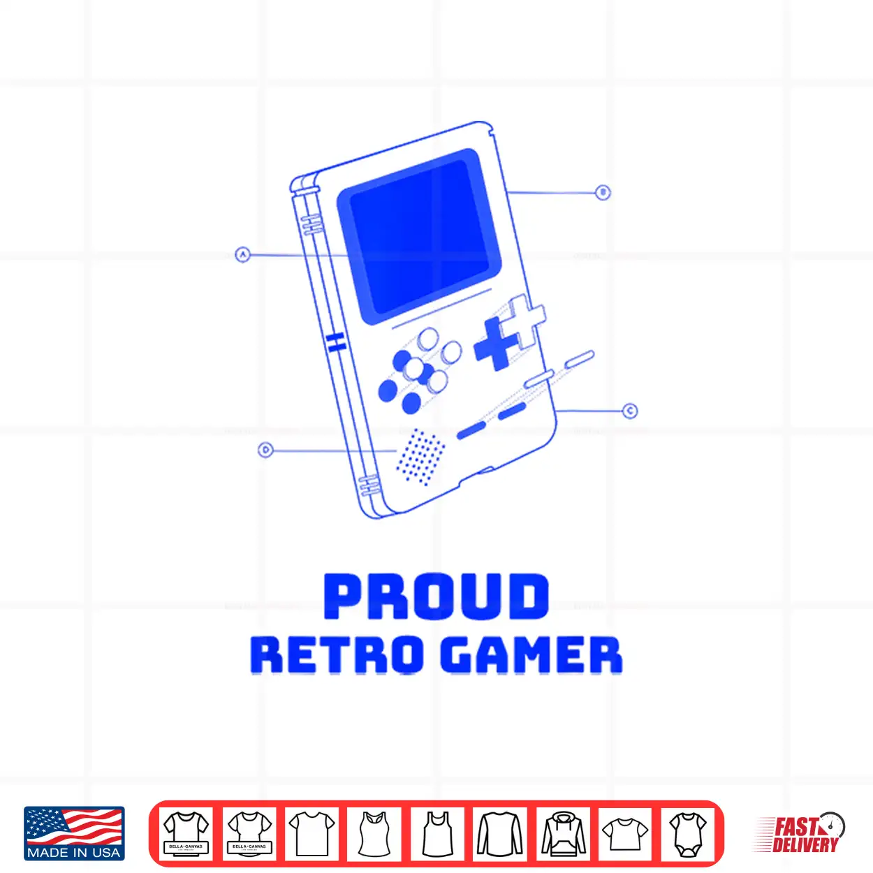 Proud Retro Gamer Deconstructed Handheld Console Shirt Proud Retro Gamer Deconstructed Handheld Console Shirt