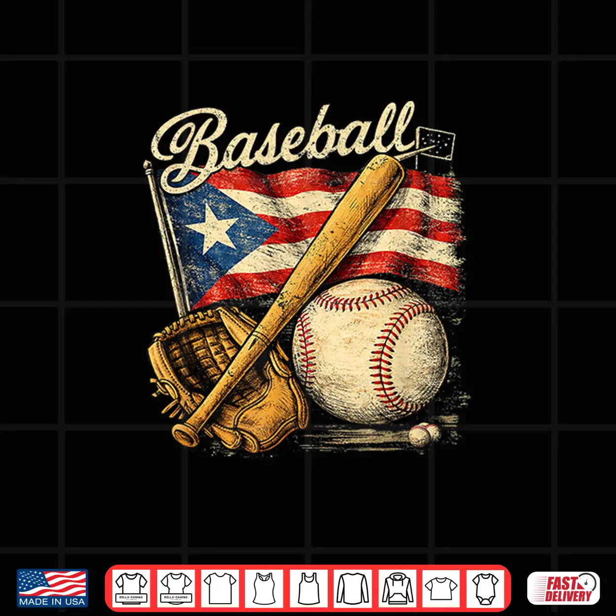 Puerto Rico Flag Baseball Player Bat Fan Catcher Pitcher Shirt Puerto Rico Flag Baseball Player Bat Fan Catcher Pitcher Shirt