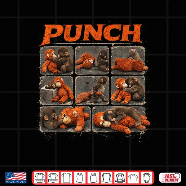 Punch Cute Monkey And Teddy Collage Design Shirt 4 Design Punch Cute Monkey and Teddy Collage Design Shirt