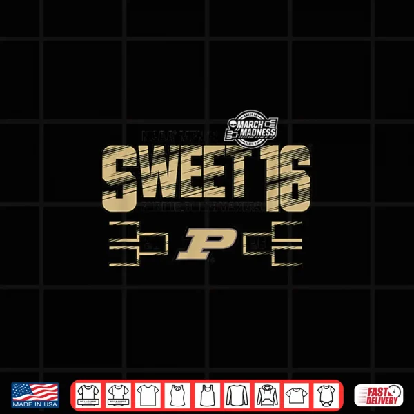 Purdue Boilermakers Sweet 16 2026 Men'S March Madness Gray Shirt 4 Design Purdue Boilermakers Sweet 16 2026 Mens March Madness Gray Shirt