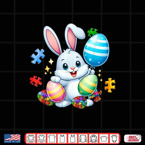 Design Puzzle Easter Bunny Eggs Funny Autism Awareness Holiday Shirt