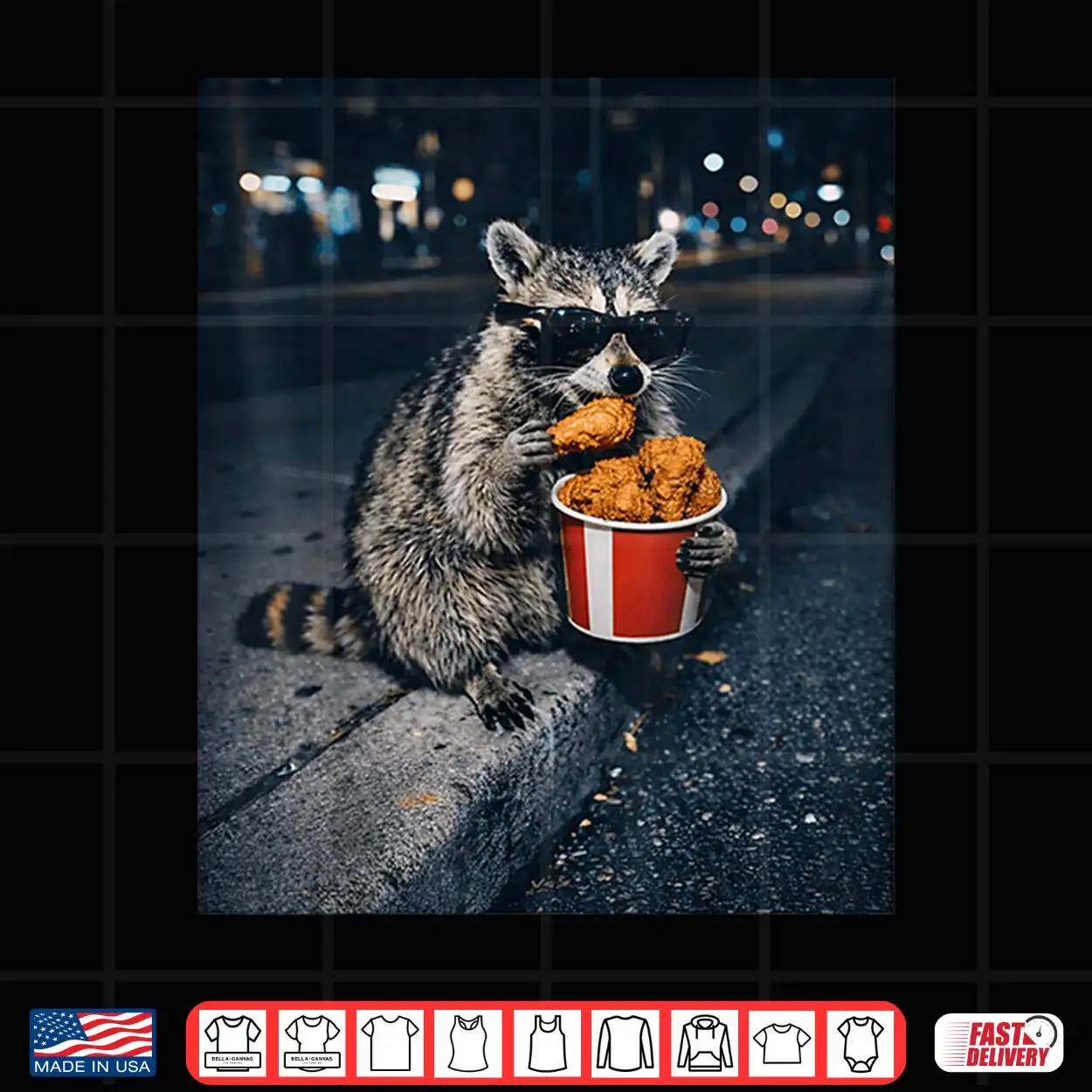 Raccoon Eating Fried Chicken Meme Silly Trash Panda Animal Shirt Raccoon Eating Fried Chicken Meme Silly Trash Panda Animal Shirt