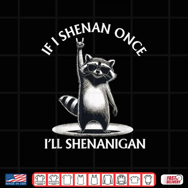 Design Raccoon If I Shenan Once Ill Shenanigan Funny Mens Womens Shirt