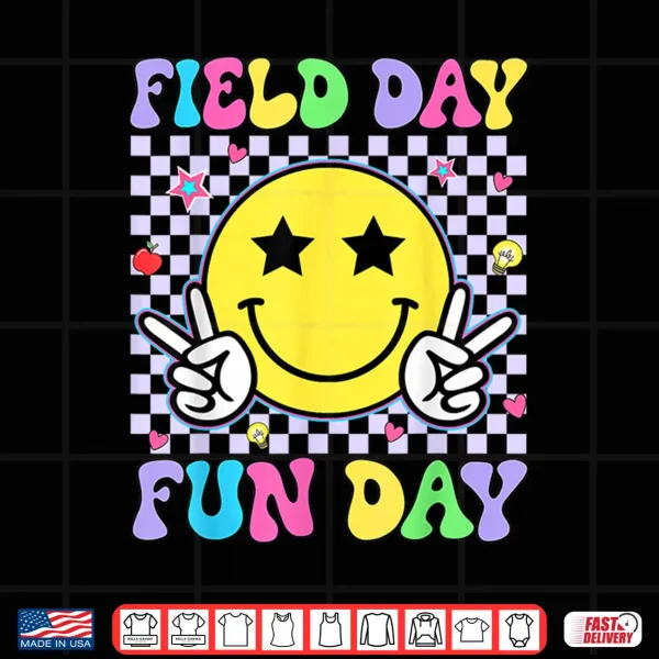 Retro Groovy Field Day Fun Day Teacher Kids Field Day 2026 Shirt 4 Design Retro Groovy Field Day Fun Day Teacher Kids Field Day 2026 Shirt
