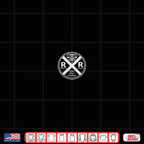 Rocky Rails Disc Golf Vintage Train Design Back Graphic Shirt 4 Design Rocky Rails Disc Golf Vintage Train Design Back Graphic Shirt