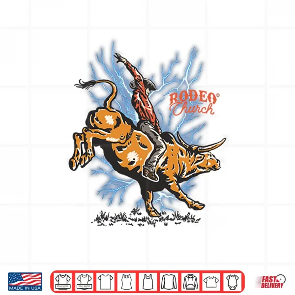 Design Rodeo Bull with Lightning Shirt