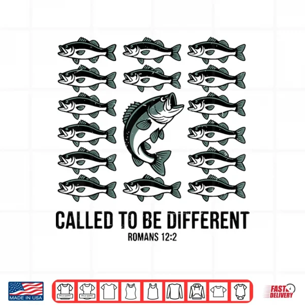 Design Romans 12 2 Called to Be Different Fish Christian Fishing Shirt