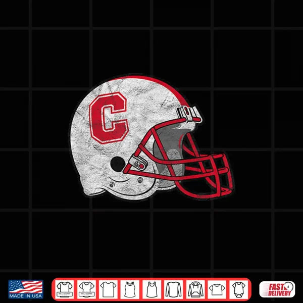 Design SUNY Cortland Red Dragons Retro Football Helmet Distressed Shirt