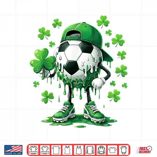 Design Saint Patrick Soccer Ball Guy with Clover for Players Shirt