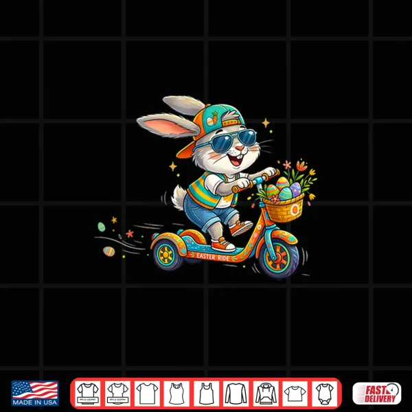Design Scooter Easter Eggs Bunny Boys Kids Easter Bunny Easter Shirt