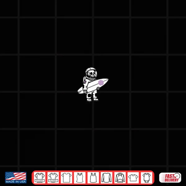 Design Skeleton Astronaut Graphic Tee for Men Women Surf Skate Shirt