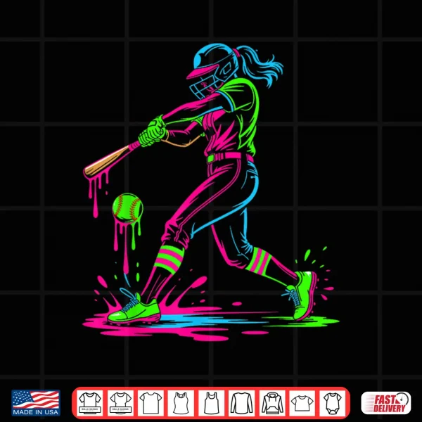 Softball Girl Ice Cream Softball Drip Shirt 4 Design Softball Girl Ice Cream Softball Drip Shirt