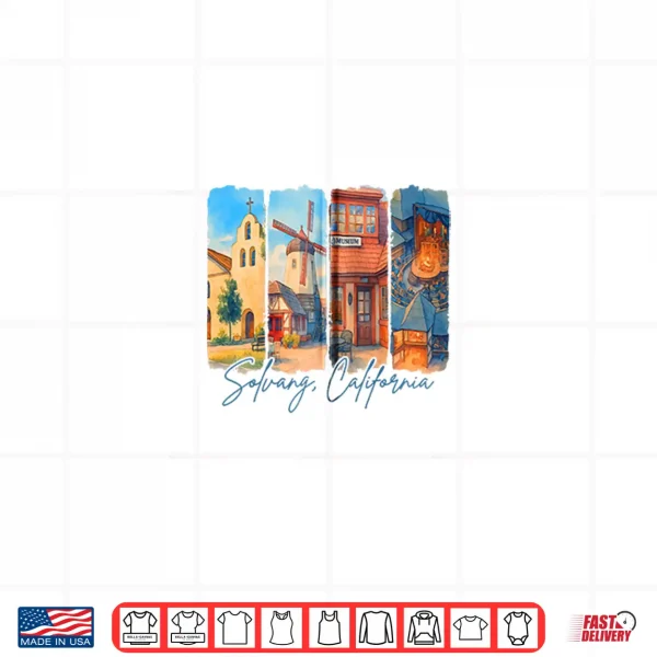 Solvang California Traveling Trip Brushstroke Souvenir Shirt 4 Design Solvang California Traveling Trip Brushstroke Souvenir Shirt