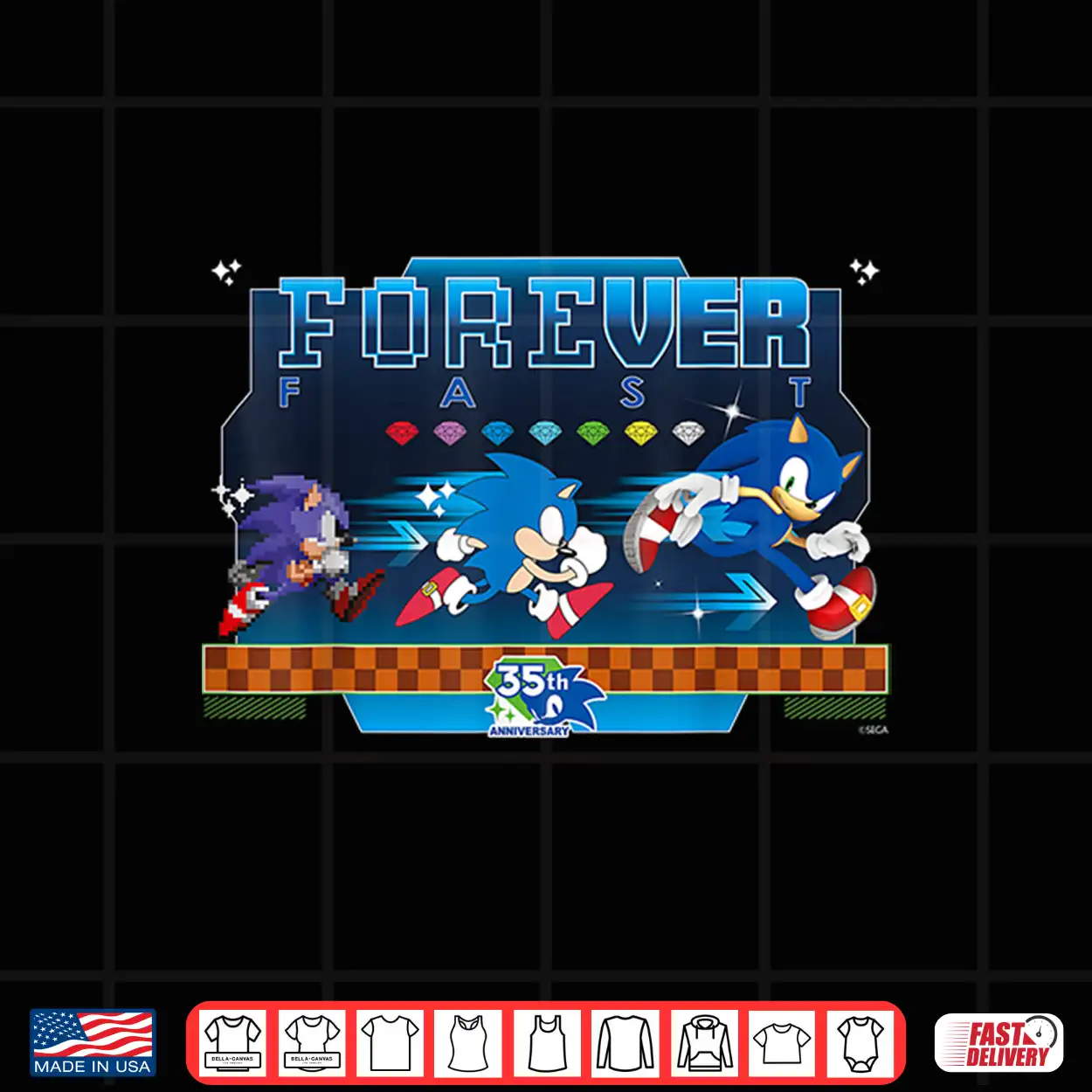 Sonic The Hedgehog 35Th Anniversary Forever Fast Evolution Shirt Sonic The Hedgehog 35Th Anniversary Forever Fast Evolution Shirt