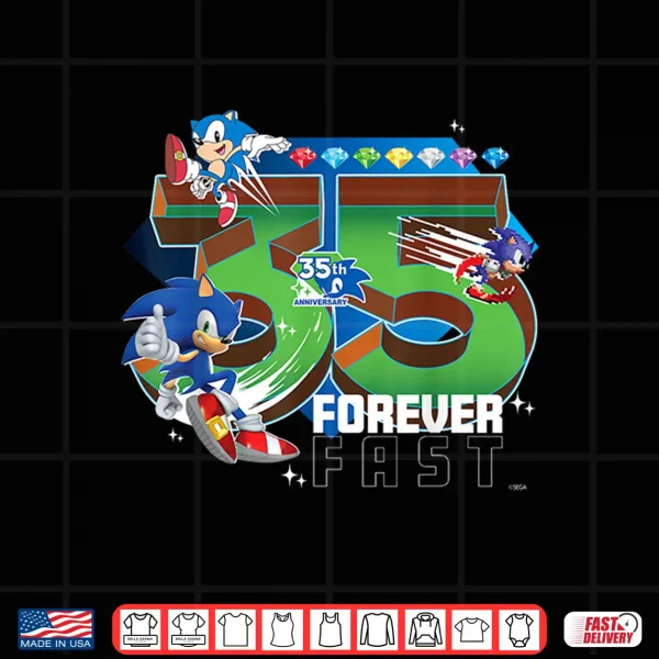Design Sonic The Hedgehog 35th Anniversary Forever Fast Legacy Shirt