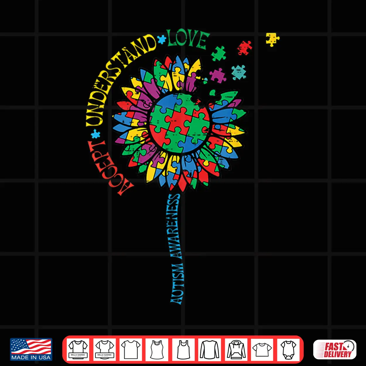 Sunflower Puzzle Accept Asd Autism Awareness Professional Shirt Sunflower Puzzle Accept Asd Autism Awareness Professional Shirt