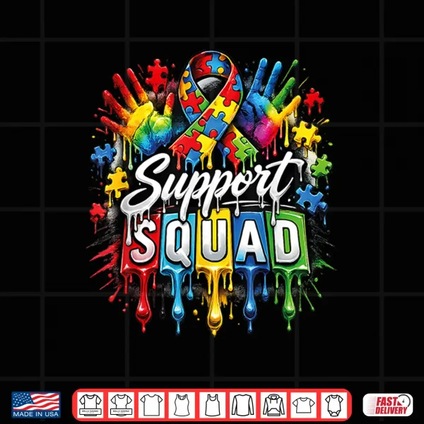 Support Squad Family Ice Cream Drip Autism Awareness Shirt 4 Design Support Squad Family Ice Cream Drip Autism Awareness Shirt