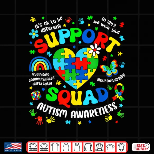 Support Squad Puzzle Autistic Autism Awareness Professional Shirt 4 Design Support Squad Puzzle Autistic Autism Awareness Professional Shirt