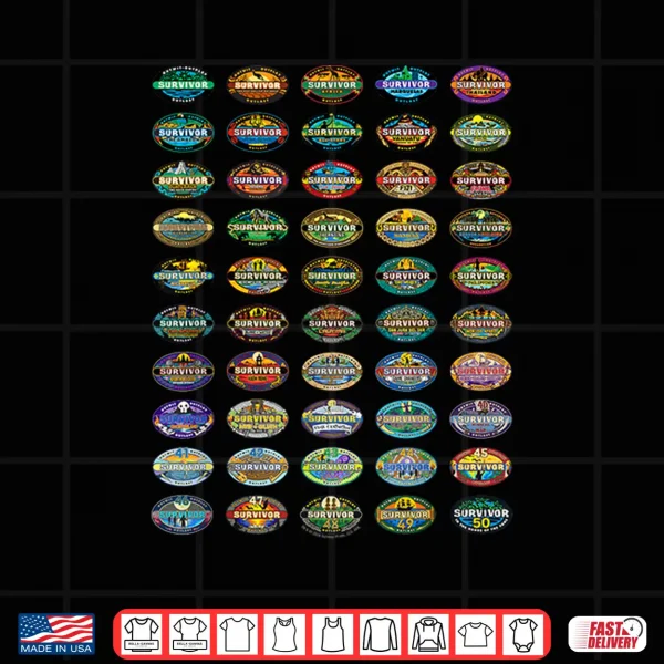 Design Survivor 50 Seasons of Survivor Officially Licensed Shirt
