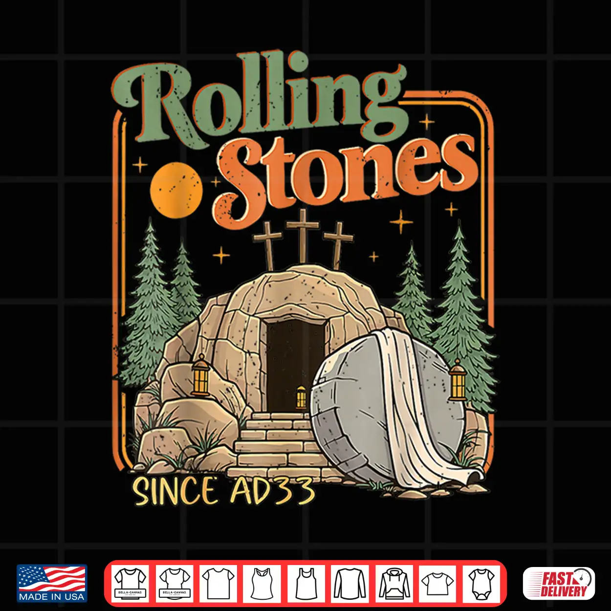 The Stone Was Rolled Away He Is Alive Retro Christian Easter Shirt The Stone Was Rolled Away He Is Alive Retro Christian Easter Shirt