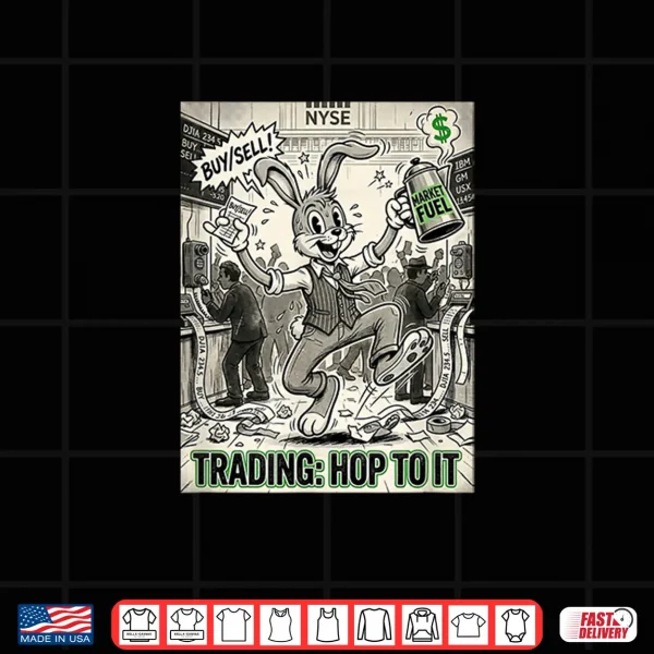 Design Trading Hop to It Vintage Cartoon Stock Market Day Trader Shirt
