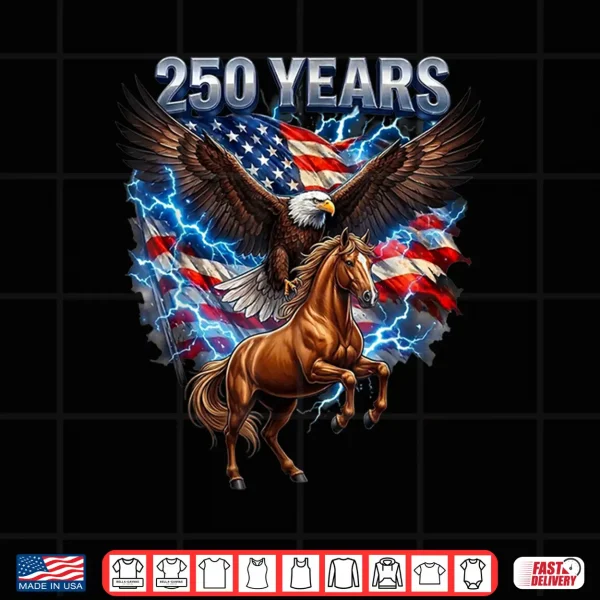 Usa 250Th Anniversary Bald Eagle & Clydesdale Horse Shirt 4 Design USA 250th Anniversary Bald Eagle Clydesdale Horse Shirt