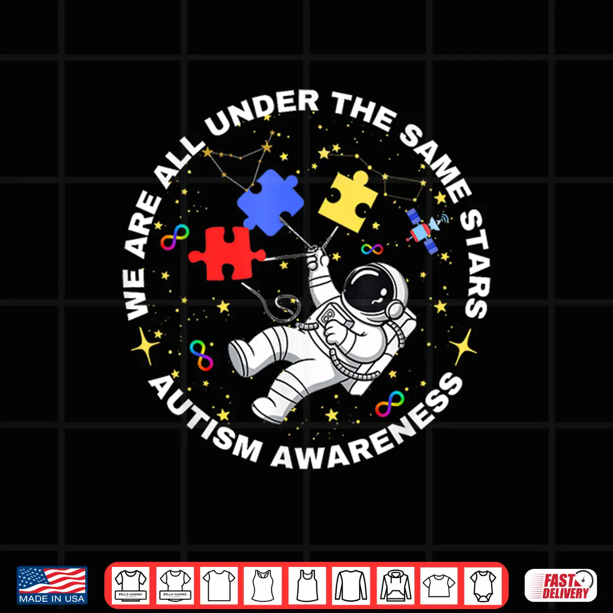 Under The Same Stars Autism Space Astronaut Professional Shirt Under The Same Stars Autism Space Astronaut Professional Shirt