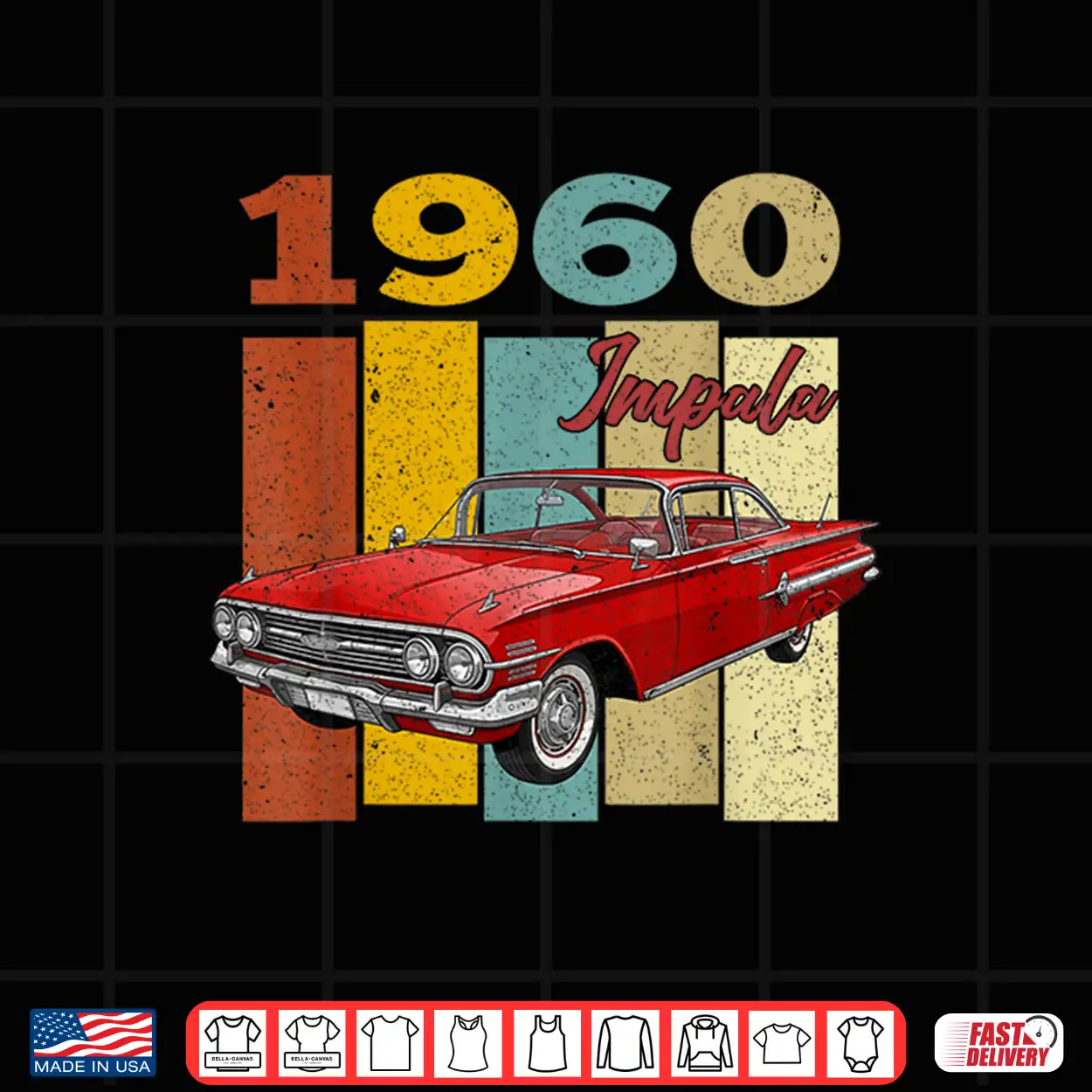 Vintage Nineteen Sixty Impala Old School Muscle Car Shirt Vintage Nineteen Sixty Impala Old School Muscle Car Shirt