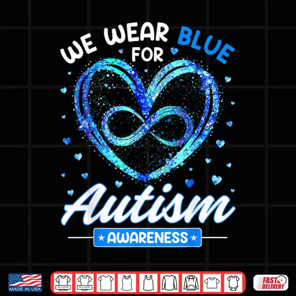 Design We Wear Blue Autism Awareness Heart Professional Graphic Shirt