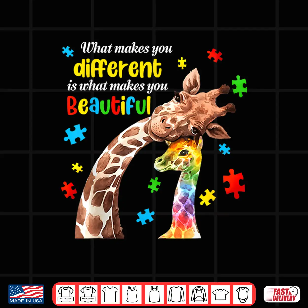 What Makes You Different Beautiful Giraffe Autism Awareness Shirt What Makes You Different Beautiful Giraffe Autism Awareness Shirt