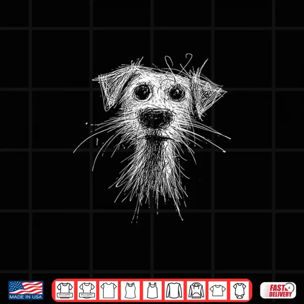 Design Womens Abstract Scribble Puppy Drawing for Dog Lovers Shirt