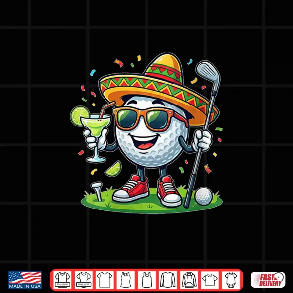 Design Womens Funny Cinco De Mayo Golf Margarita with Sombrero Fiesta Golf Shirt