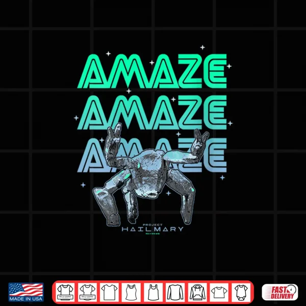 Design Womens Project Hail Mary Amazing Rocky The Alien Neon Portrait Shirt