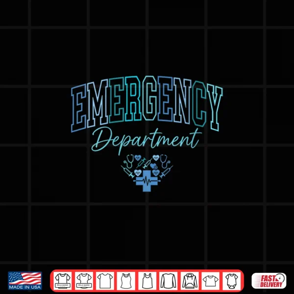 Design Womens Retro Emergency Department Nurse ER Nurses Day Shirt