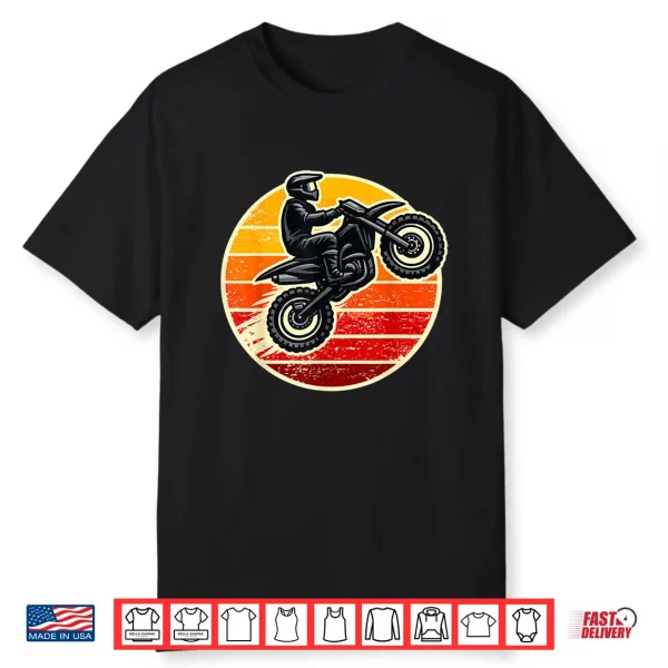 Dirt Bike Sunset Motocross Men Women Kids Girls Boys Shirt