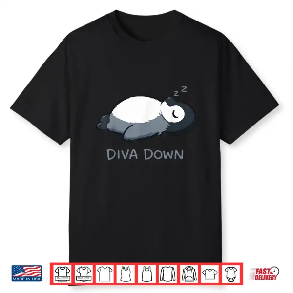 Diva Down Cute Penguin Professional Graphic Identity Shirt