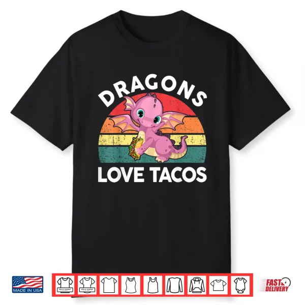 Dragons Love Tacos Shirt Cinco De Mayo Kids Boy Toddler Baby Shirt