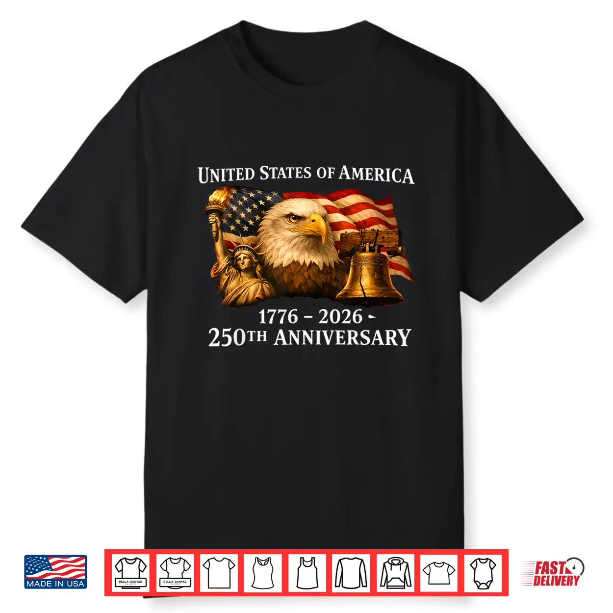 Eagle And Flag 250 Years 1776 2026 250Th Birthday Shirt Eagle And Flag 250 Years 1776 2026 250Th Birthday Shirt