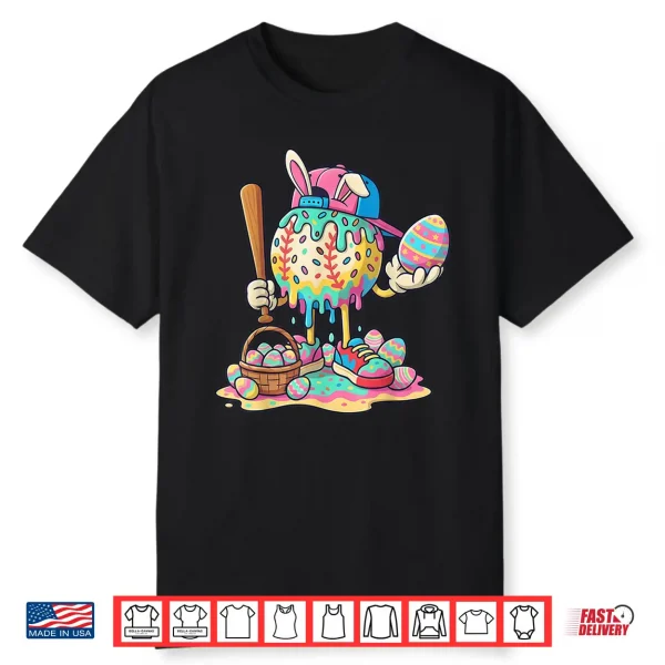Easter Baseball Drip Easter Bunny Boys Women Men Shirt