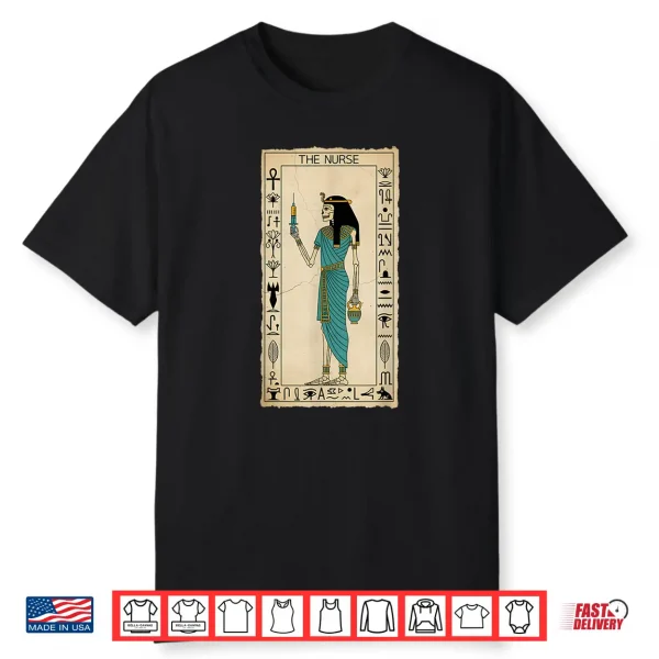 Egyptian Skeleton Nurse Tarot Card Medical Goth Shirt