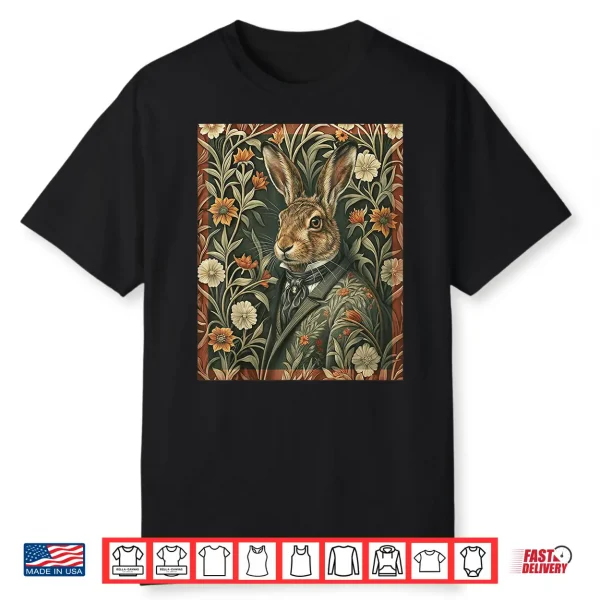Elegant Hare In Evening Attire Vintage Woodland Shirt