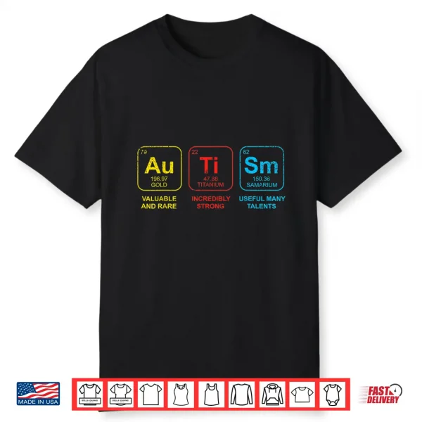 Elements Periodic Table Autism Asd Awareness Professional Shirt