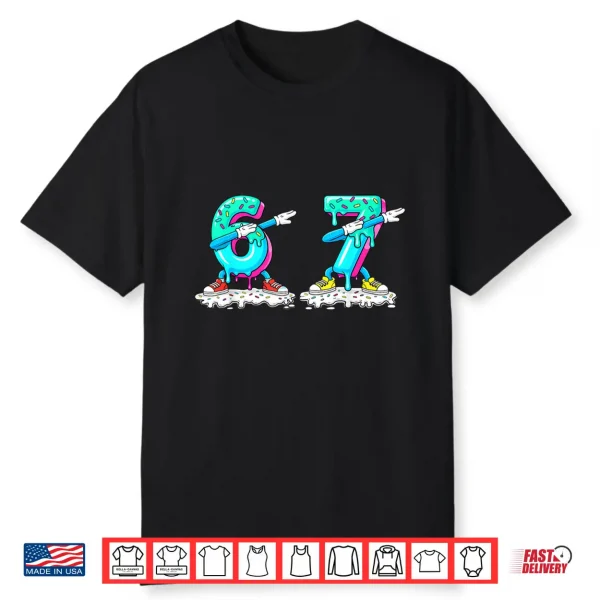 Funny 67 Meme Six Seven 6 7 Meme Baseball Ice Cream Drip Shirt