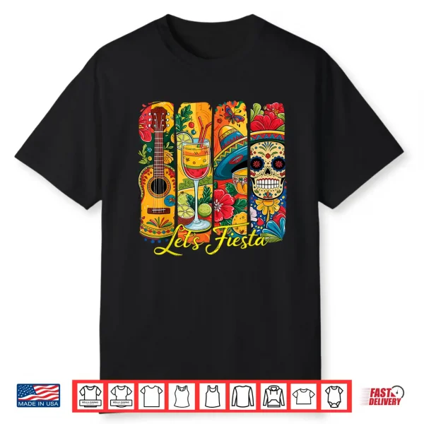 Funny Cinco De Mayo Let’S Fiesta Sombrero Hat Guitar Men Shirt