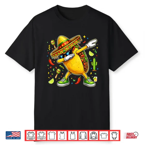 Funny Dabbing Taco Cinco De Mayo Mexican Fiesta Party Shirt